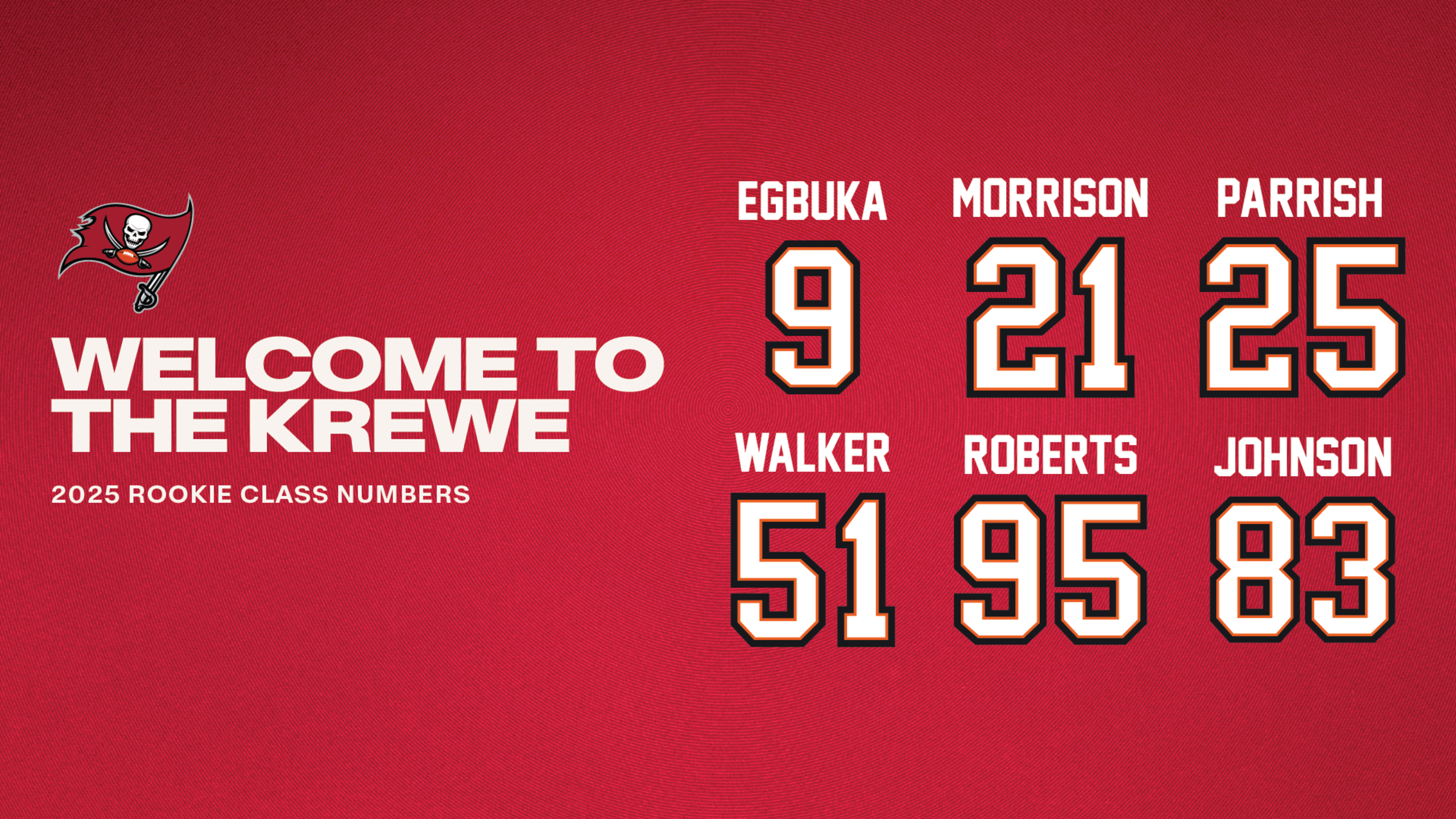 dorsales de los rookies buccaneers