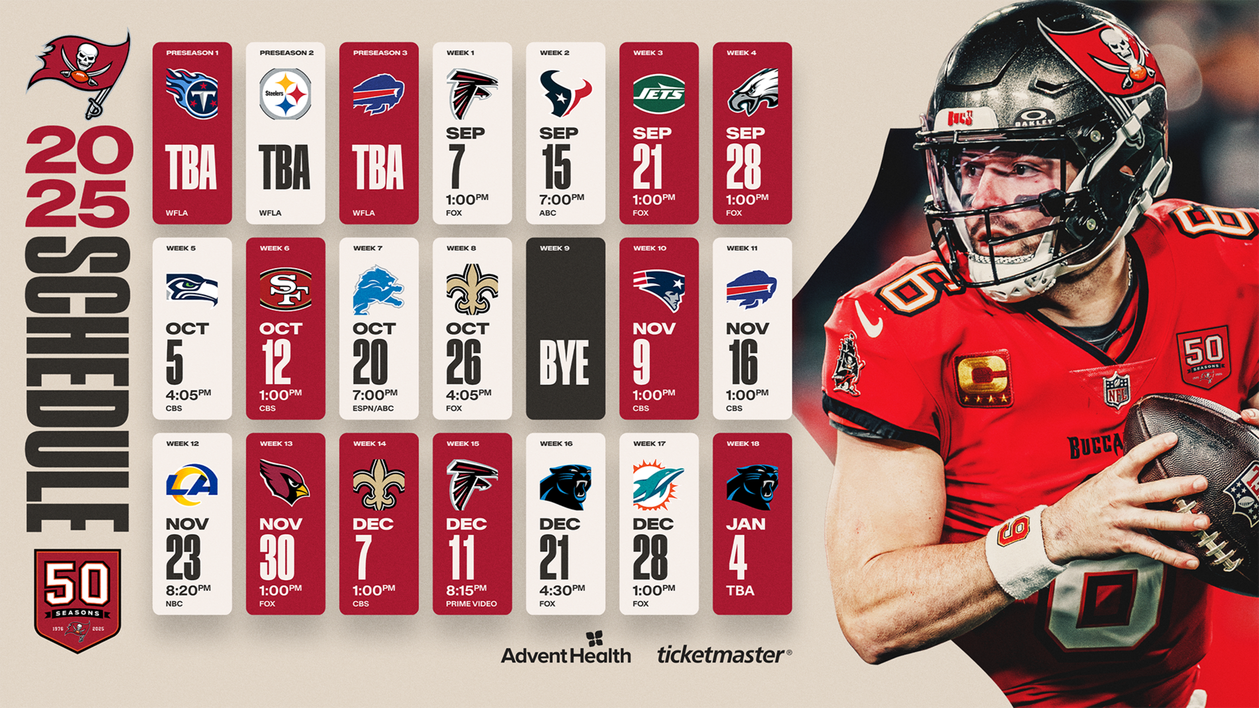 calendario Buccaneers 2025